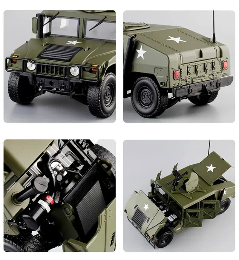 Humvee Militar KDW – Miniatura 1:18 de Alta Precisão